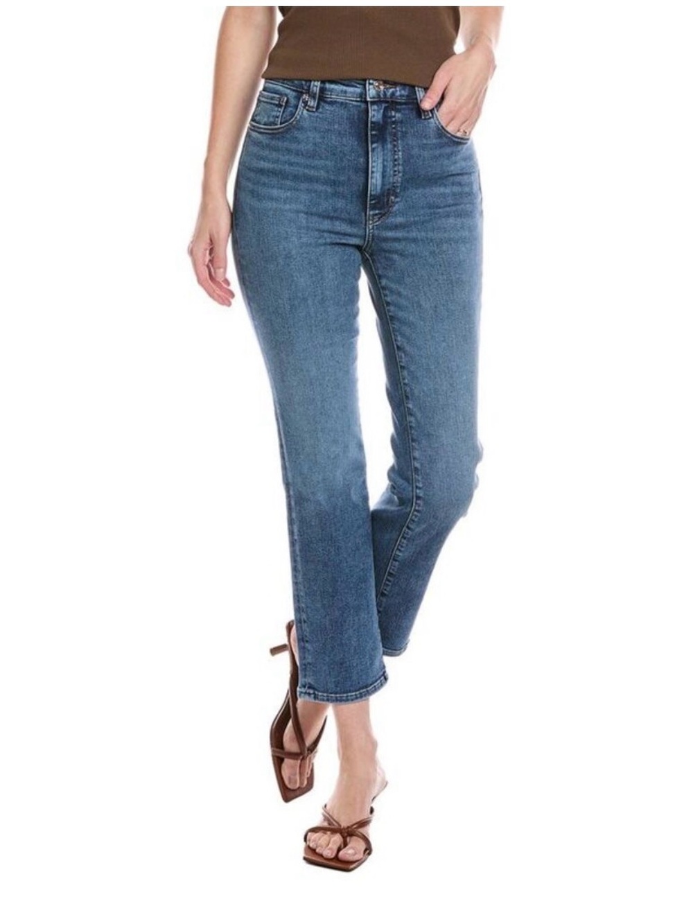 Frame Denim Cropped High-Rise Straight Jeans  the pencil crop canals 25